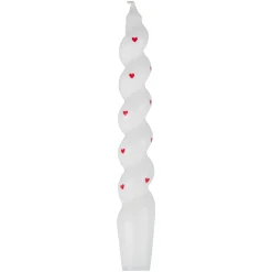 White Heart Pattern Twisted Candles