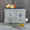 Wild Grasses Embroidered Flat Coin Purse