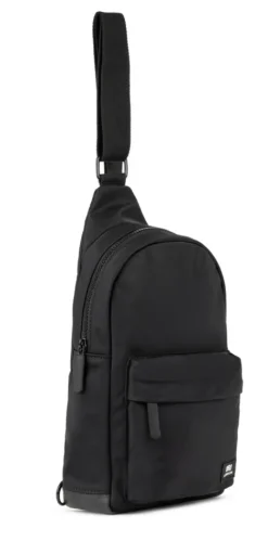 Willesdon B All Black Recycled Nylon Crossbody Bag- Large