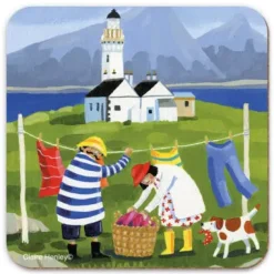 Windy Washing Day Coaster