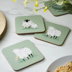 Woolly Sheep Coasters - Set of 4
