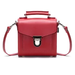 Zatchels Handmade Leather Sugarcube Plus Handbag - Red
